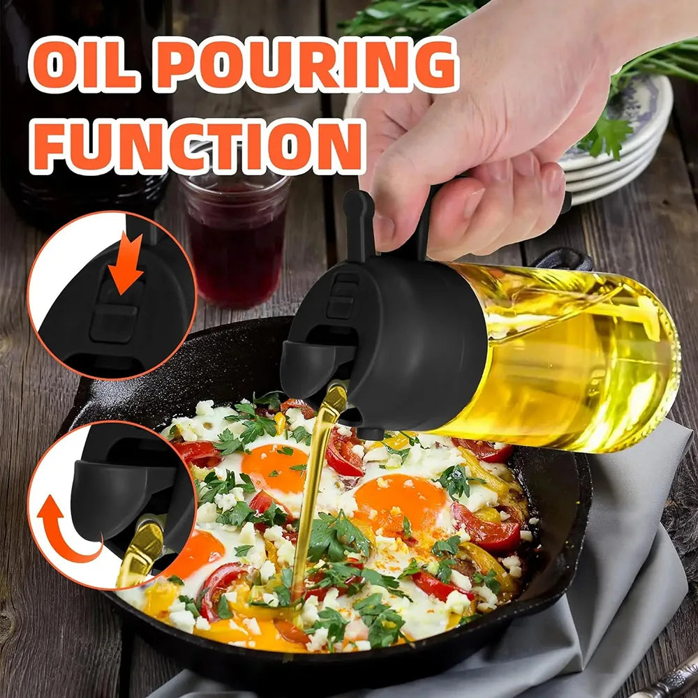 DripLock™ Oil Dispenser | Mess-Free Spray & Pour Control
